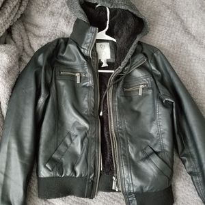 Hooded Leather jacket